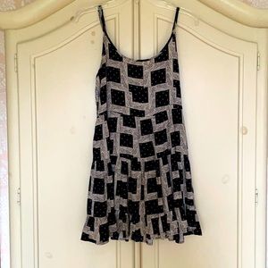 En Creme Short Dress Blue, Black, Tam Size Small